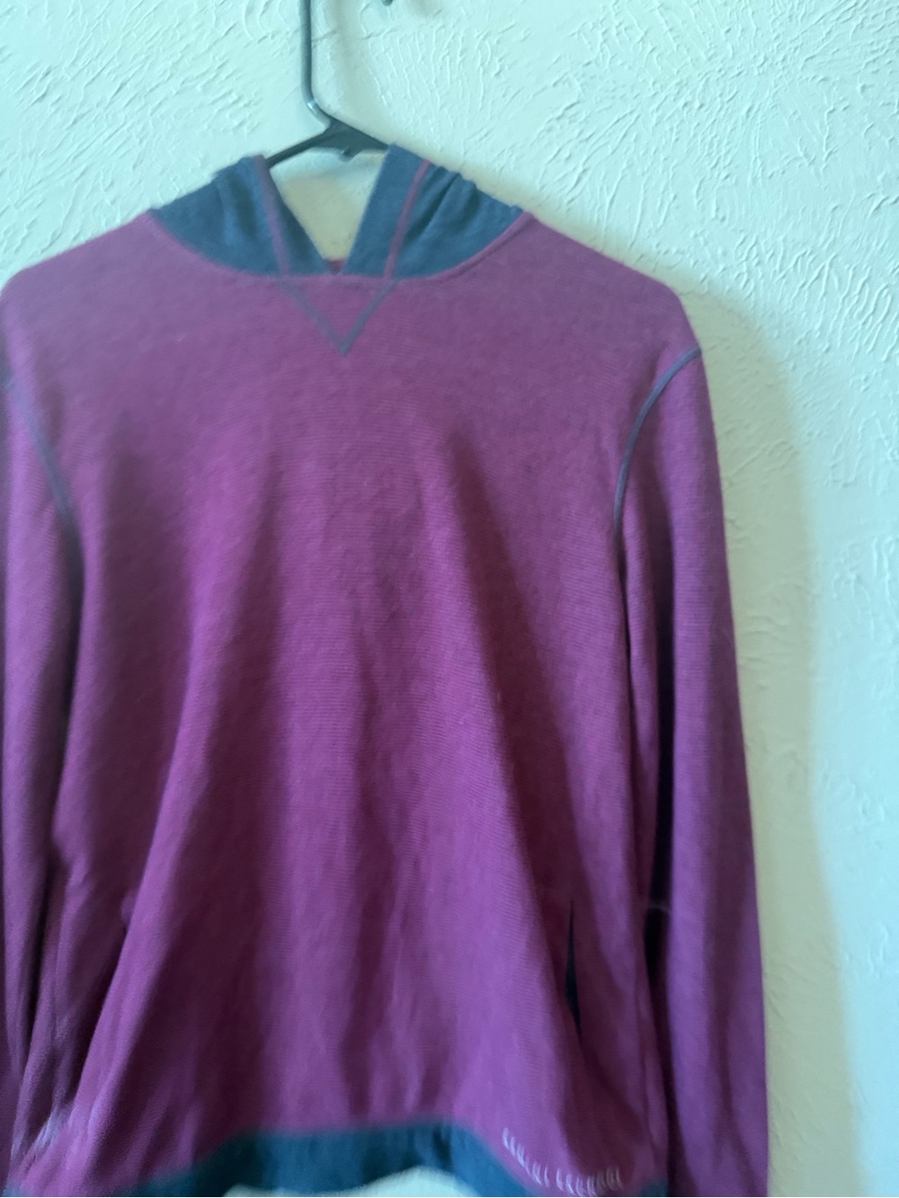 A/X Armani Exchange Men's Hoodie - Plum with Charcoal Trim